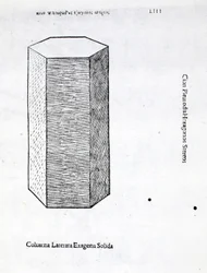 Colonna laterata esagona solida, illustrazione da 